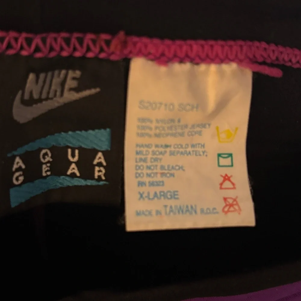VTG Nike Aqua Gear Wetsuit Set Womens L/XL Purple Black Neoprene 90s Surf Swim